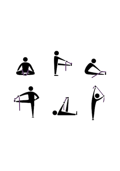 Rebuwo Doğal %100 Pamuk Yoga Kemeri 184 cm Koyu Mor