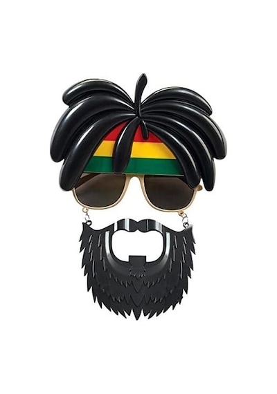 Rasta Peruklu Rasta Sakallı Bob Marley Bıyıklı Parti Gözlüğü 27x18 Cm