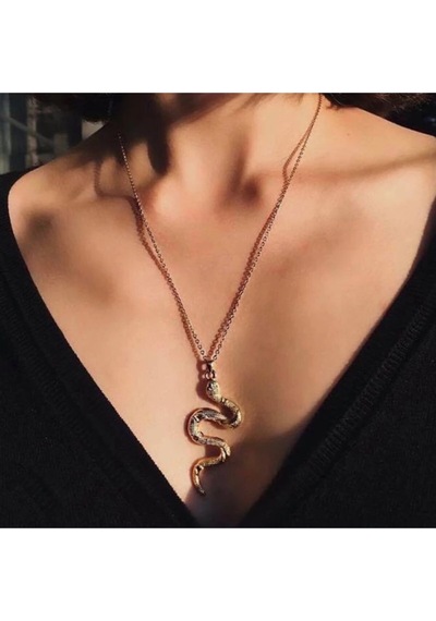 Girift Vintage Blaze Kadın Gri Yılan Figürlü Kolye Kadın Gold Yılan Figürlü Kolye Gold