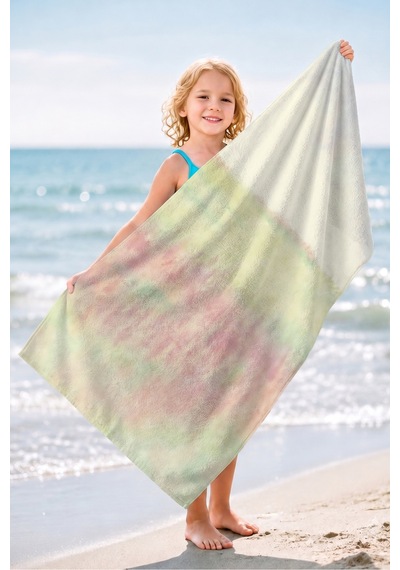 Pastel Batik Degrade Plaj Havlusu - Soft Renk Geçişli Havuz Deniz Banyo Hızlı Kuruyan Sahil Örtüsü Sessiz Rüyası