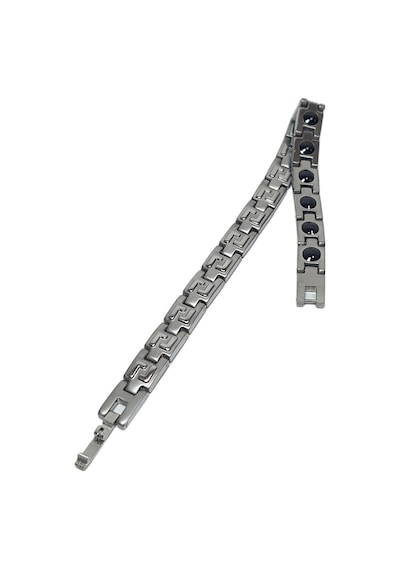 Jtss26blk1881 Paslanmaz Çelik Negatif İyonlu 21cm Gümüş Gri Garantili Kutulu Janti Bileklik Siyah