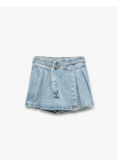 Koton Pamuklu Cepli Kemer Detaylı Denim Şort Etek Lıght Indıgo 5skg40048ad Açık Mavi Koton Pamuklu Cepli Kemer Detaylı Denim Şort Etek Lıght Indıgo 5skg40048ad Açık Mavi