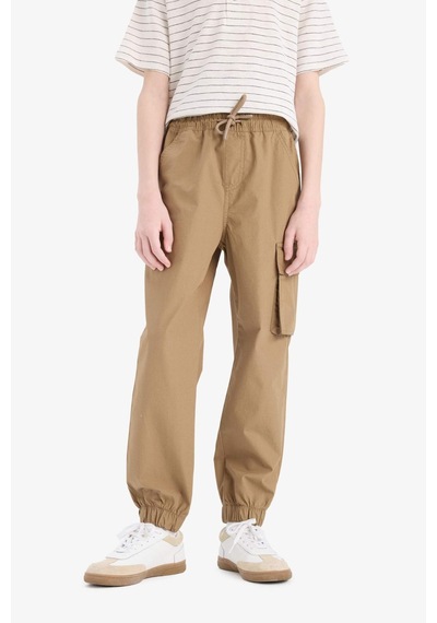 Defacto Erkek Çocuk Kargo Jogger Standart Paça Paraşüt Pantolon E5036a825spbn295 Kahve