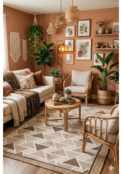 Villadia Home Textile Modern Desen Baskılı Kaymaz Taban Elit Şık Dört Mevsim Yıkanabilir Halı Yolluk Oturma Salon Odası Vd1107kahve Kahve