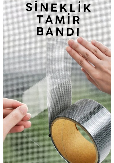 48mm X 2 Metre Fiber Tül Yaması -gri Yapışkanlı Sineklik Tamir Bandı Delik Kapatıcı Sinek Kovucu Tül Tamir Yapışkanı