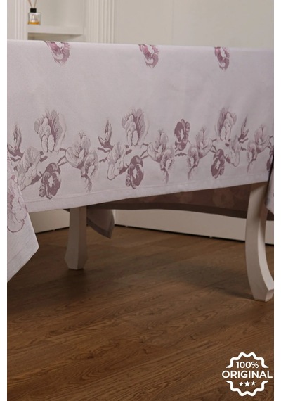 Müge Lüx Jakar Kumaş Mor Masa Örtüsü Dikdörtgen 160x320 Cm - 1084 Çok Renkli