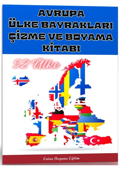Avrupa Ülkeleri Bayrağı Çizme Ve Boyama Kitabı