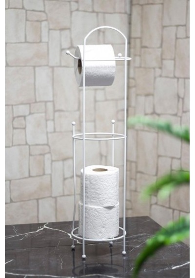 Ferforje Wc Tuvalet Kağıtlık Beyaz Açık Gri