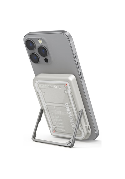 Skinarma Nexus Mecha Kablosuz Powerbank Pd Hızlı Şarj Özellikli Metal Standlı 20w 5000mah Açık Gri