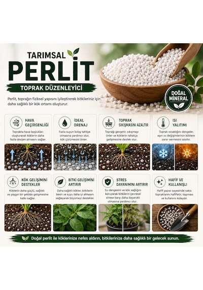 Boncuk Tarımsal Perlit 20 Litre Toprak Havalandırıcı Ve Drenaj Perliti Diğer
