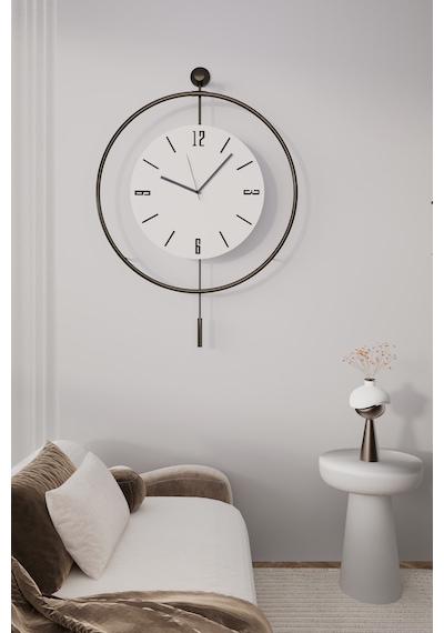 MetaQuartz Aksesuar (Büyük Boy-50*75 cm) Blackfred  -Pilli Led 3 Adet Pil - Modern Duvar Saati