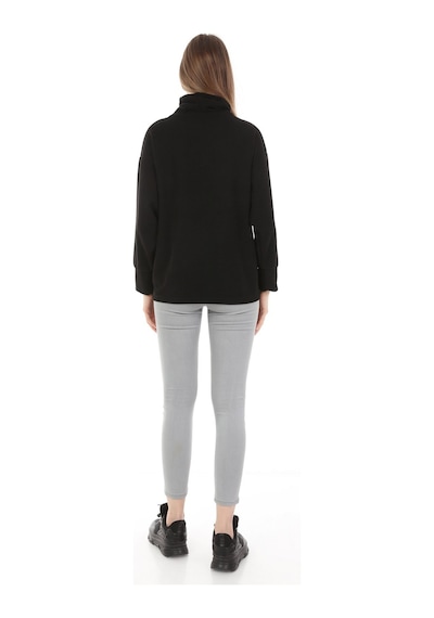 Luvmabelly Myra4280 Fermuarlı Hamile Sweatshirt -Siyah