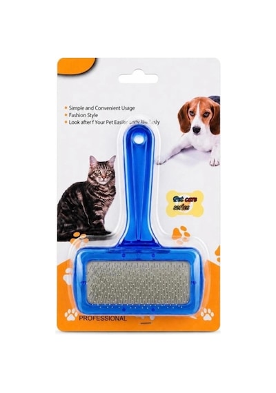 Kedi Köpek Tarağı - Evcil Hayvan Tüy Toplama Tarağı - Metal Uçlu