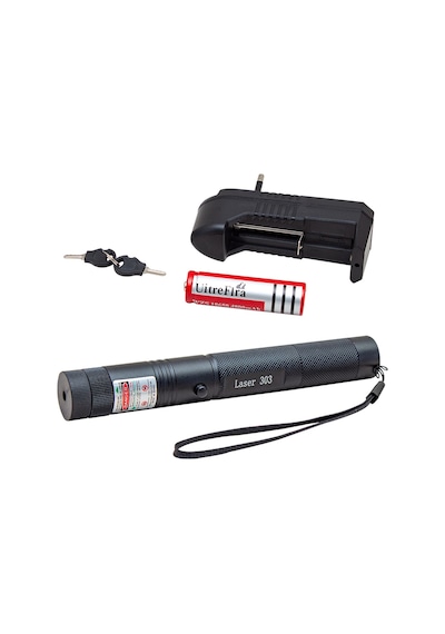 Powermaster Om-1201 18650 Pilli Şarjlı Anahtar Emniyetli Yeşil Lazer Poınter 50 Km -36921 Çok Renkli