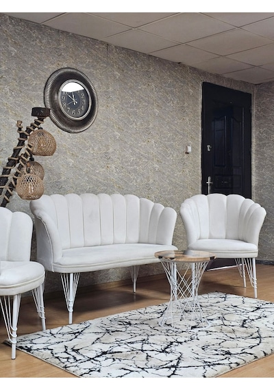 Zafir Beyaz Boyalı Tel Ayak Papatya Çay Seti Koltuk Takımı , Balkon, Salon, Ofis, Cafe Koltuk Takımı Krem Zafir Beyaz Boyalı Tel Ayak Papatya Çay Seti Koltuk Takımı , Balkon, Salon, Ofis, Cafe Koltuk Takımı Krem