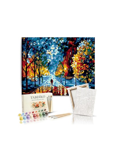 Sayılarla Boyama Seti 40 X 50 Cm Tuval Şasesine Gerili Sonbahardan Kalan