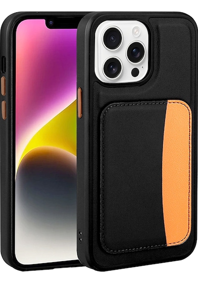 Apple Uyumlu iPhone 16 Pro Max Kılıf Kartlıklı Zore X-kart Silikon Kapak - Siyah Siyah