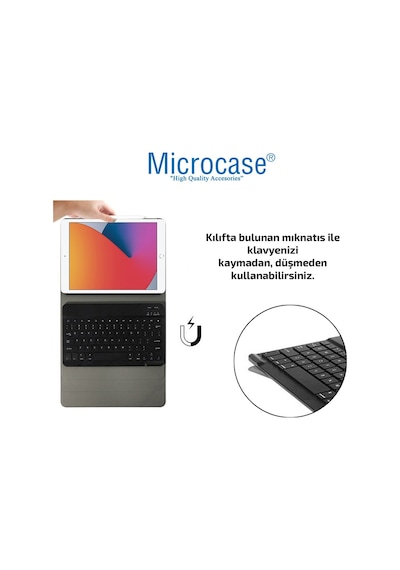Apple Uyumlu iPad  8.Nesil 10.2 Inch 2020 Bluetooth Klavyeli Standlı Kılıf Bkk4