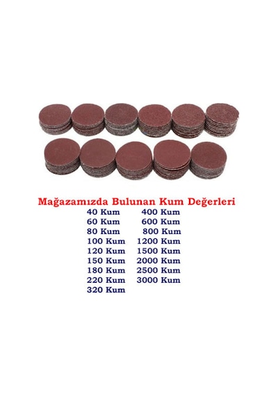 Dremel Için Cırtlı Disk Zımpara - 2000 Kum - Çap 25Mm (10 Adet)