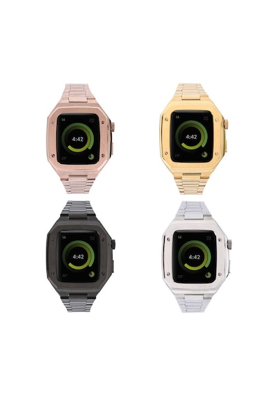 Apple Uyumlu  Watch 44 Mm Kordon Sapple Saat Modeli Kasalı Metal '-Beyaz