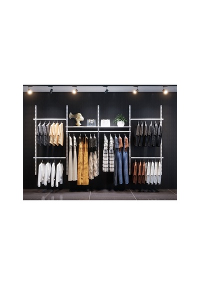 Mağaza Raf Sistemi, Askılık Sistemi, Butik Rafı, Mağaza Stand, Giyinme Odası-245x200 Cm Çok Renkli
