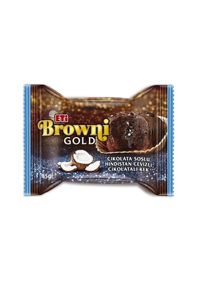 Browni Gold Çikolata Soslu Hindistan Cevizli Çikolatalı Kek 45 G X 24 Adet