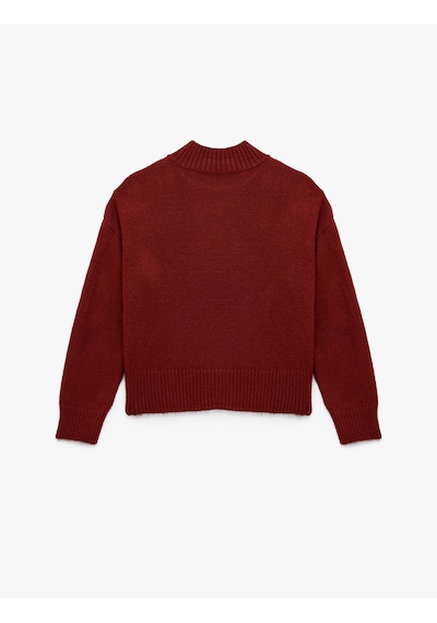 Koton Dik Yaka Uzun Kollu Basic Triko Kazak Bordo 6wal90112ht Bordo