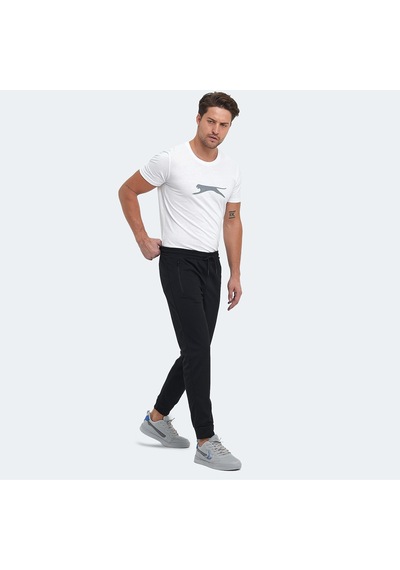 Slazenger ONON IN Erkek Fermuar Cepli Siyah Eşofman Altı
