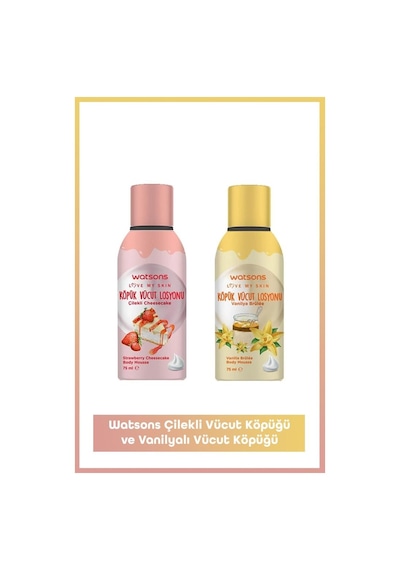 Watsons Çilek + Vanilya Köpük Vücut Losyonu 2 x 75 ML
