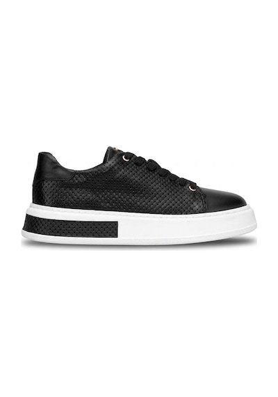 John Richardo 24408 Erkek Hakiki Deri Klasik Sneaker Siyah Siyah