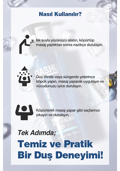 Saç Yüz Vücut İçin Hepsi Bir Arada Nemlendirici Duş Jeli Dashu Daily Vita-flex All In One Body Wash Narenciye