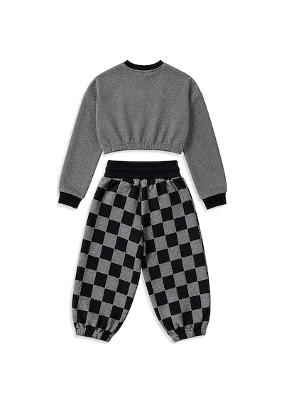 Kız Çocuk Eşofman Takım Crop Sweatshirt - Damalı Bol Eşofman Altı Oversize Kışlık (4-10 Yaş) Kız Çocuk Eşofman Takım Crop Sweatshirt - Damalı Bol Eşofman Altı Oversize Kışlık (4-10 Yaş)
