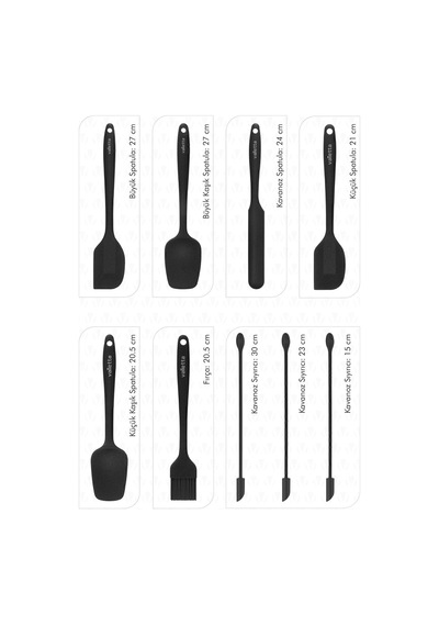 Valletta Vlt1170 Drongo 9'lu Spatula Set Siyah Genel