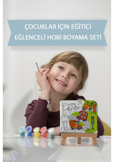 Erkek Çocuğu Trafik Eğitici Ve Öğretici Tuval Boyama Hobi Seti