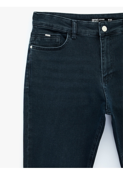 Koton Pamuklu Normal Bel Slim Fit Jean Pantolon - Brad Jean Koyu İndigo 6sam40279nd