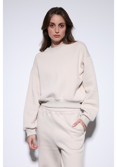 Antioch Basic Kadın Sweatshirt Taş