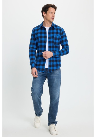 Tudors Erkek Slim Fit Dar Kesim Uzun Kollu Cepli Kareli Dama Desenli Kışlık Oduncu Gömlek-41695 Çok Renkli Tudors Erkek Slim Fit Dar Kesim Uzun Kollu Cepli Kareli Dama Desenli Kışlık Oduncu Gömlek-41695 Çok Renkli