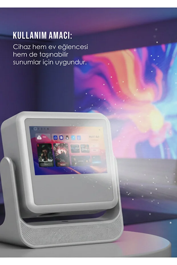 C3 Buds Dokunmatik Ekranlı Projeksiyon Cihazı 4k Destekli Taşınabilir Ev Sineması Projektör