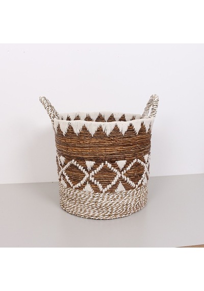 Bodrum 42x38x48 Cm. Doğal Abaka El Yapımı Sepet Xl - Bej