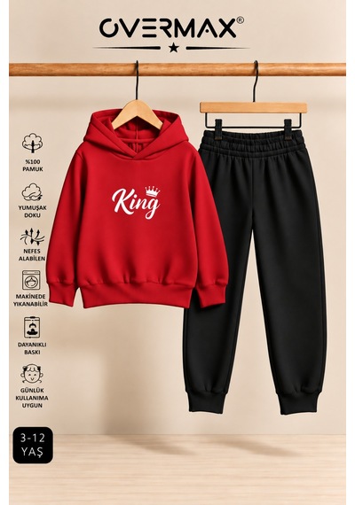 Overmax King Baskılı Çocuk Kapüşonlu Sweatshirt-eşofman Takımı 3-12 Yaş Kırmızı - Siyah - 921700280 Kırmızı - Siyah Overmax King Baskılı Çocuk Kapüşonlu Sweatshirt-eşofman Takımı 3-12 Yaş Kırmızı - Siyah - 921700280 Kırmızı - Siyah