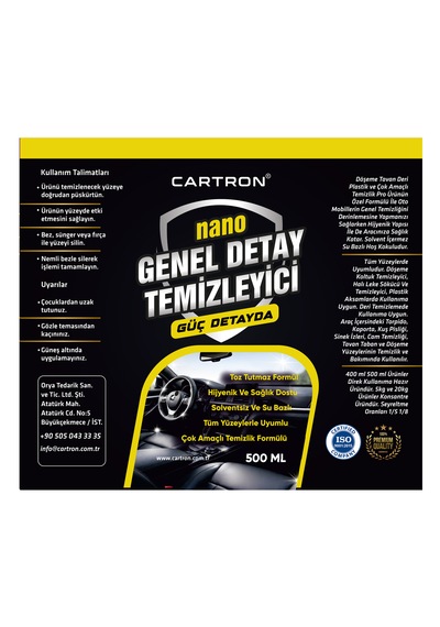 Cartron Nano Genel Detay Temizleyici 500ml