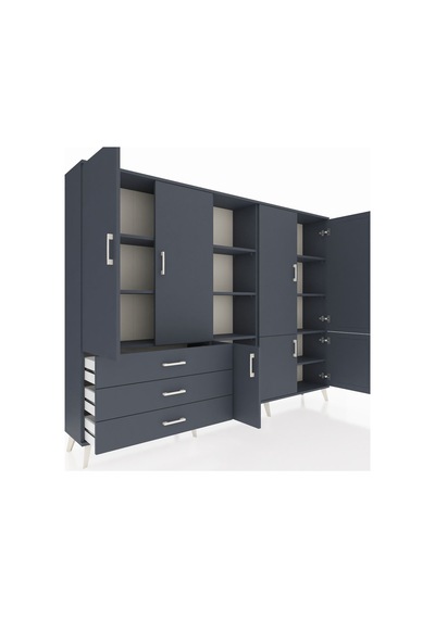 Arges Dolap 11 Raflı 3 Çekmeceli 7 Kapaklı 220x30x163 Antrasit-an Antrasit-antrasit Arges Dolap 11 Raflı 3 Çekmeceli 7 Kapaklı 220x30x163 Antrasit-an Antrasit-antrasit