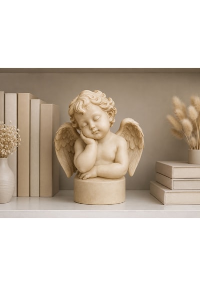15 Cm Uyuyan Melek Figürü Dekoratif Biblo Masaüstü Raf Ve Kitaplık Dekoru Dekorasyon Objesi