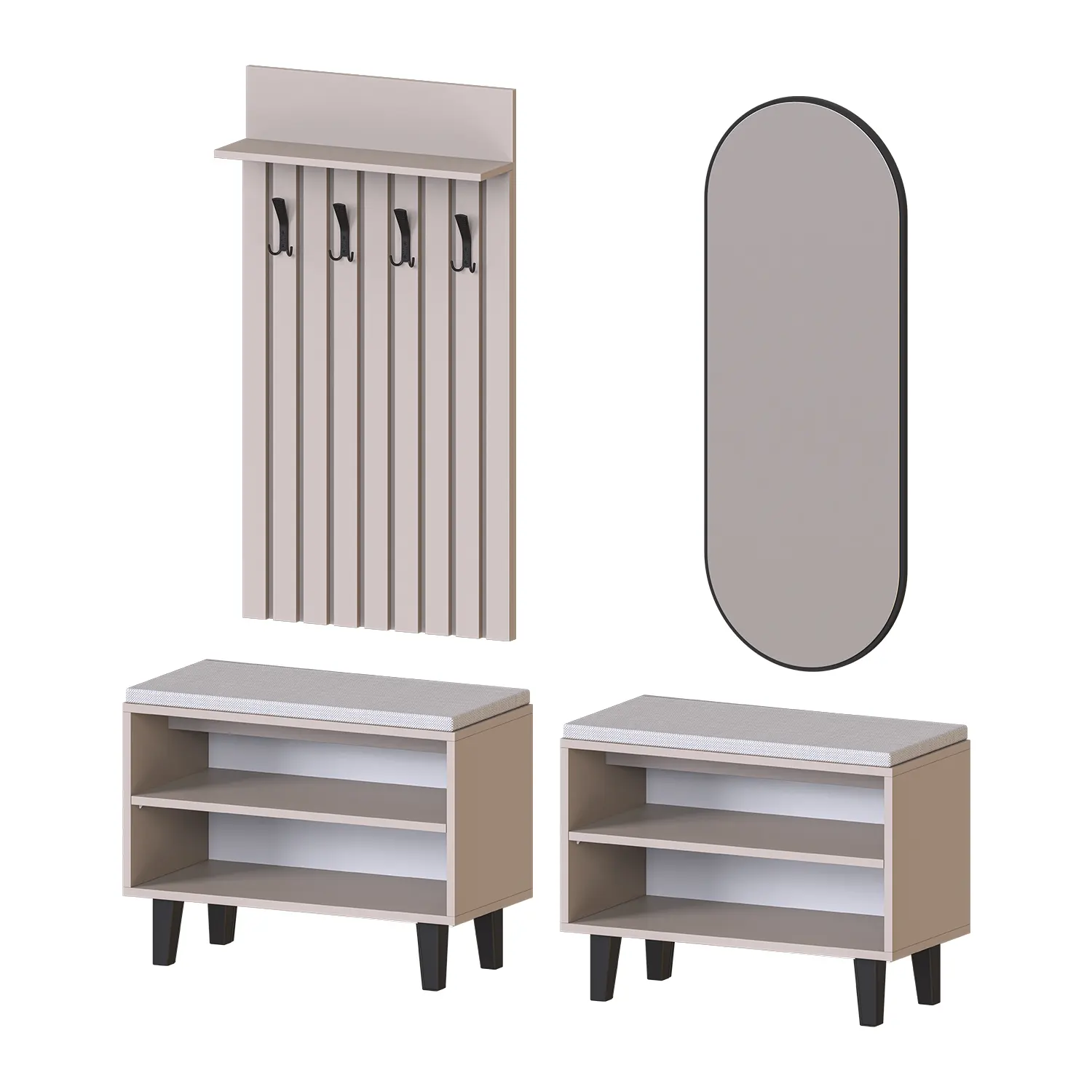 Nord Vestiyer Takımı Lambri Askılıklı, Bench, Modüler, Oval Aynalı Portmanto Takımı Kumtaşı Nord Vestiyer Takımı Lambri Askılıklı, Bench, Modüler, Oval Aynalı Portmanto Takımı Kumtaşı