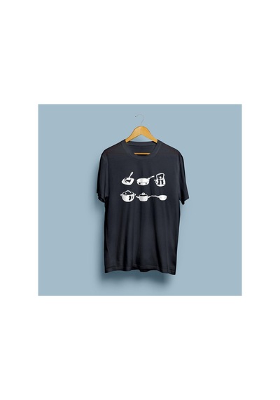 Bahriyeli Collection Oversize Mutfak / Yemek Pişirme / Aşçı Tasarım Unisex T-shirt Siyah
