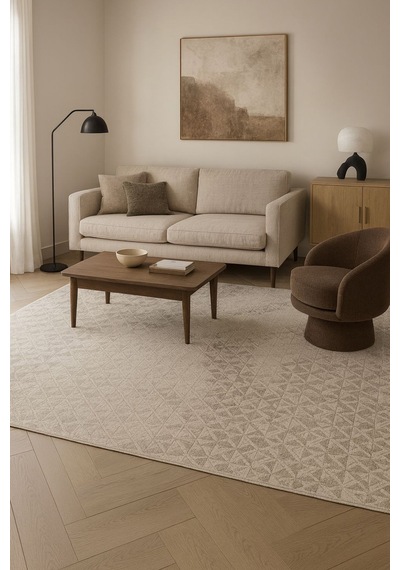 Raschel Carpet Premium Seri Bej Triko Akrilik Jüt Taban Doğal Halı Yolluk Oturma Odası Halı Salon Halısı 1728a Bej