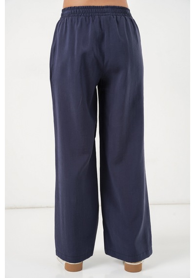 Bigdart Kadın Beli Lastikli Bol Paça Pantolon 30087 - Lacivert