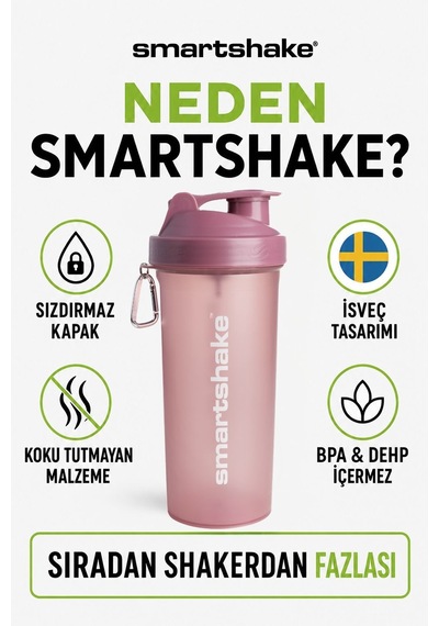 Smartshake Lite Serisi 1000 Ml Deep Rose Pembe Protein Shaker