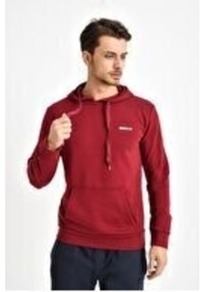 Süperlife Kapşonlu Uzun Kollu Baskılı Dar Kalıp İnce Erkek Sweatshirt Spr 2019k61 Bordo