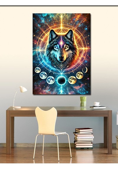 Kanvas Tablo Kurt Ve Yıldız Haritası 50cmx70cm